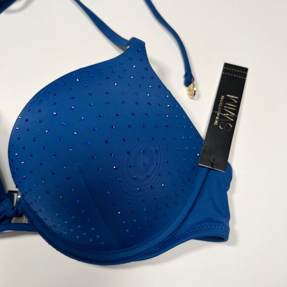 Victoria Secret 36A Bombshell Push Up Bikini Top Shine Add 2 Cups Sapphire Blue - Picture 5 of 10